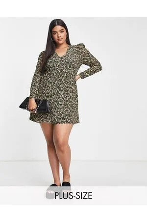 MANGO Long sleeve floral print dress