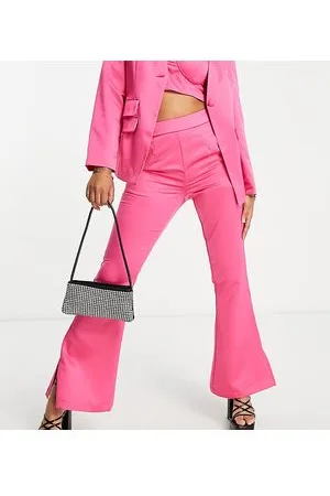 Extro & Vert Petite Highwaist flare trousers in hot co-ord