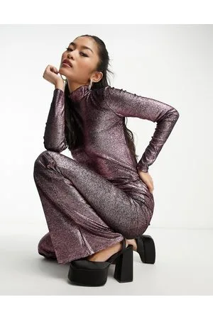 EDITED the label High neck blouse in rose velvet co-ord