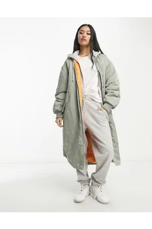 EDITED the label Maxi bomber in khaki with contrast lining