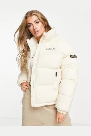 Napapijri Box logo puffer jacket in off