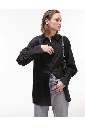 Topshop Long sleeve satin shirt in