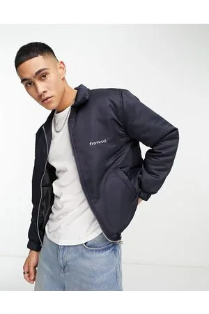 Fiorucci Icon zip up jacket with patch in navy