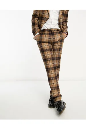 Twisted Tailor Bruin suit trousers in heritage check