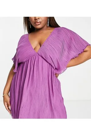 ASOS ASOS DESIGN Curve pleat detail batwing mini dress in