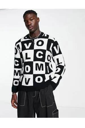 Volcom Anarchietour knitted jumper in and white