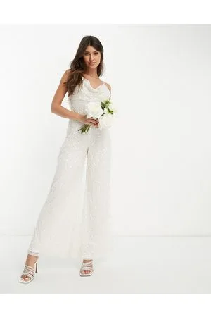 Starlet Bridal exclusive embellished cowl neck jumspuit