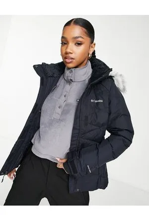 Columbia Ski Lay D Down II faux fur trimmed insulated jacket in