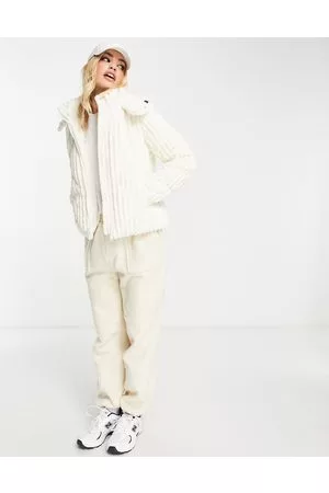 Gianni Feraud Lola ribbed velvet padded coat in cream