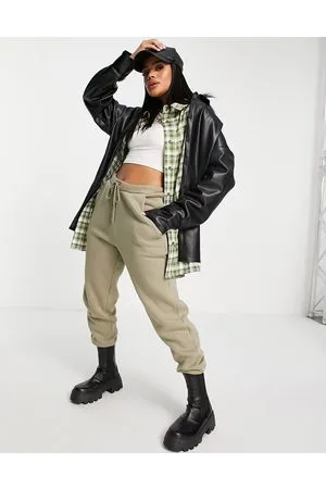 NA-KD Co-ord faux leather oversized shirt in