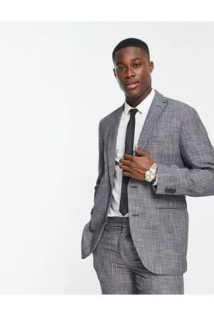 New Look Slim suit jacket in dark texture