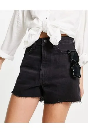 Weekday Rowe high waisted denim mom short in