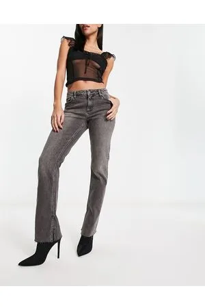 NA-KD X Moa Mattsson split detail jeans in dark