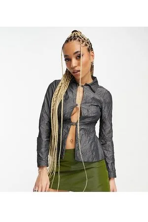 COLLUSION Crinkle cut out shirt co-ord in