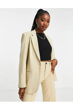 Pull&Bear Co-ord blazer in pale yellow