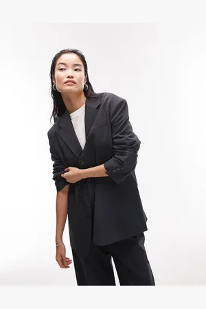 Topshop Tailored co-ord oversized blazer with twisted sleeve in petrol