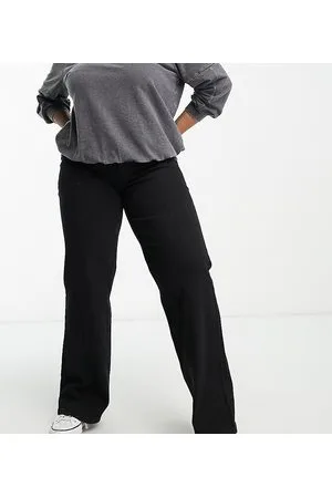 Pieces Pieces Curve Peggy high waisted wide leg jeans in