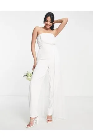 Starlet Bridal exclusive tulle overlay jumpsuit in ivory