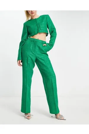 NA-KD Co-ord straight leg trousers in tweed