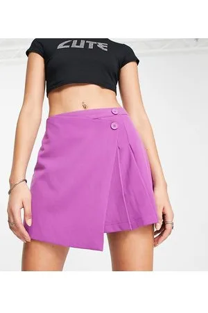 ONLY Asymmetric wrap pleated mini skirt in