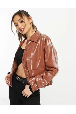 River Island Vinyl boxy jacket in