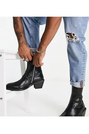 WALK LONDON Nile western cuban heeled boots in snake leather