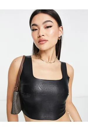 Commando Faux leather crop top in