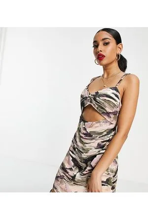 Topshop Knot front mini dress in tie dye