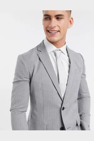 New Look Pinstripe skinny suit jacket in