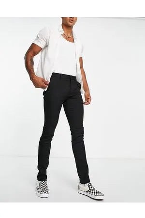 Topman Pronounced twill super skinny stacker trousers with zip cuff detail in