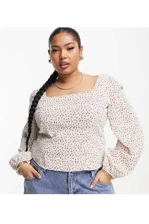 Glamorous Square neck fitted blouse in vintage floral