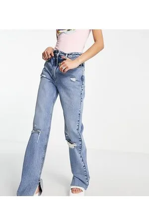 COLLUSION X005 split hem straight leg jeans in vintage