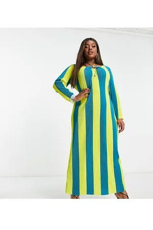 Something New Maxi dress in blue and yellow stripe