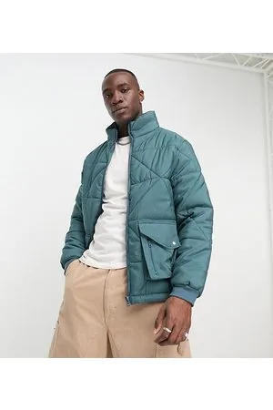 Another Influence Tall diamond quilted puffer in teal