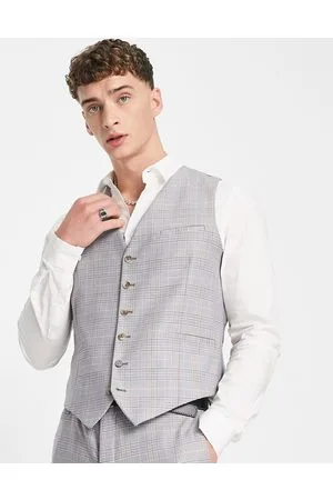 Shelby & Sons Earlswood slim fit single breast check waistcoat in