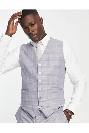 Shelby & Sons Earlswood slim fit single breast check waistcoat in