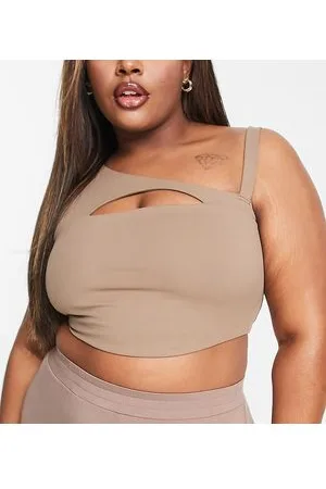 South Beach Plus cut out sports bra in taupe