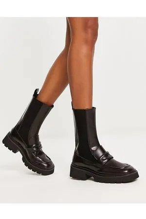 CHARLES & KEITH Calf boots in dark burgundy