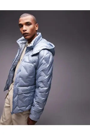 Topman Puffer jacket with hood in light
