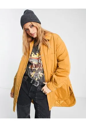 Bolongaro Mid padded overshirt jacket in caramel