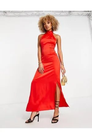 Unique 21 Tie neck split hem maxi dress in