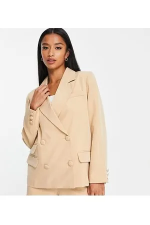 Unique21 Petite Oversized dad blazer co-ord in beige