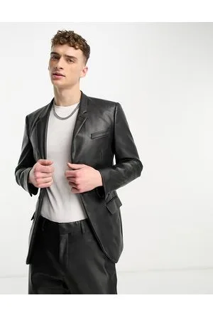 River Island PU suit jacket in