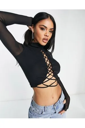 AFRM Lela lace up turtleneck long sleeve top in