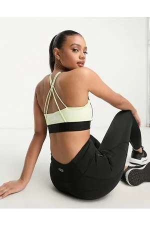 The North Face Running LAB mid support strap back sports bra in slate