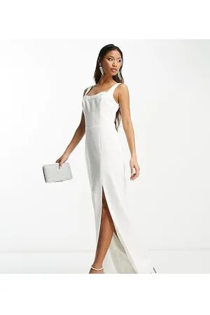 Forever New Bridal exclusive tulle bow back maxi dress with exposed bust in ivory