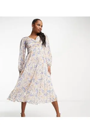 Forever New Ruched pleated midaxi dress in floral