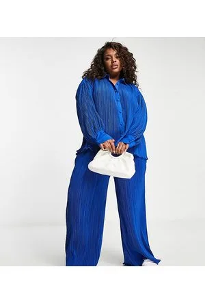 In The Style Exclusive plisse wide leg trouser co-ord in