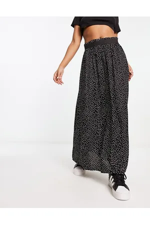 ONLY Pleated midi skirt in spot print