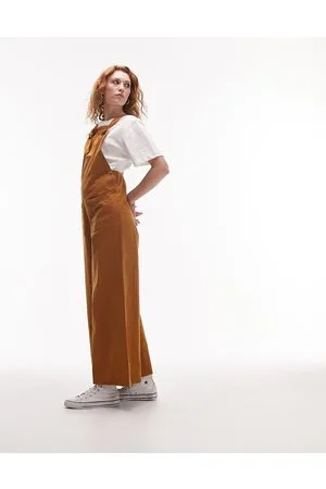 Topshop Casual dungeree jumpsuit in rust